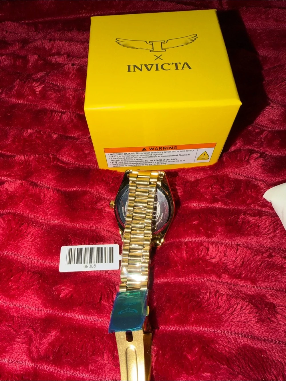 Invicta Gold Tone Men's Watch with Green Dial and Bracelet
